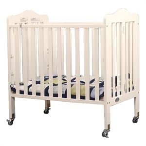 Orbelle Noa Three Level Modern Solid Wood Mini Portable Crib in French White