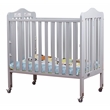 Orbelle Noa Three Level Modern Solid Wood Mini Portable Crib in Gray