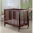 Orbelle Roxy Three Level Modern Solid Wood Mini Portable Crib in Cherry