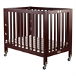 Orbelle Roxy Three Level Modern Solid Wood Mini Portable Crib in Cherry