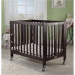 Orbelle Roxy Three Level Modern Solid Wood Mini Portable Crib in Espresso