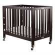 Orbelle Roxy Three Level Modern Solid Wood Mini Portable Crib in Espresso