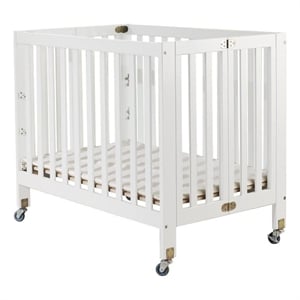 Orbelle Roxy Three Level Modern Solid Wood Mini Portable Crib in White