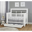 Orbelle Crystal Modern Solid Wood Convertible Crib with Gray Padding in White