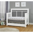 Orbelle Crystal Modern Solid Wood Convertible Crib with Gray Padding in White