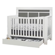 Orbelle Crystal Modern Solid Wood Convertible Crib with Gray Padding in White