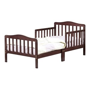 Orbelle Contemporary New Zealand Pine Solid Wood Toddler Bed in Espresso