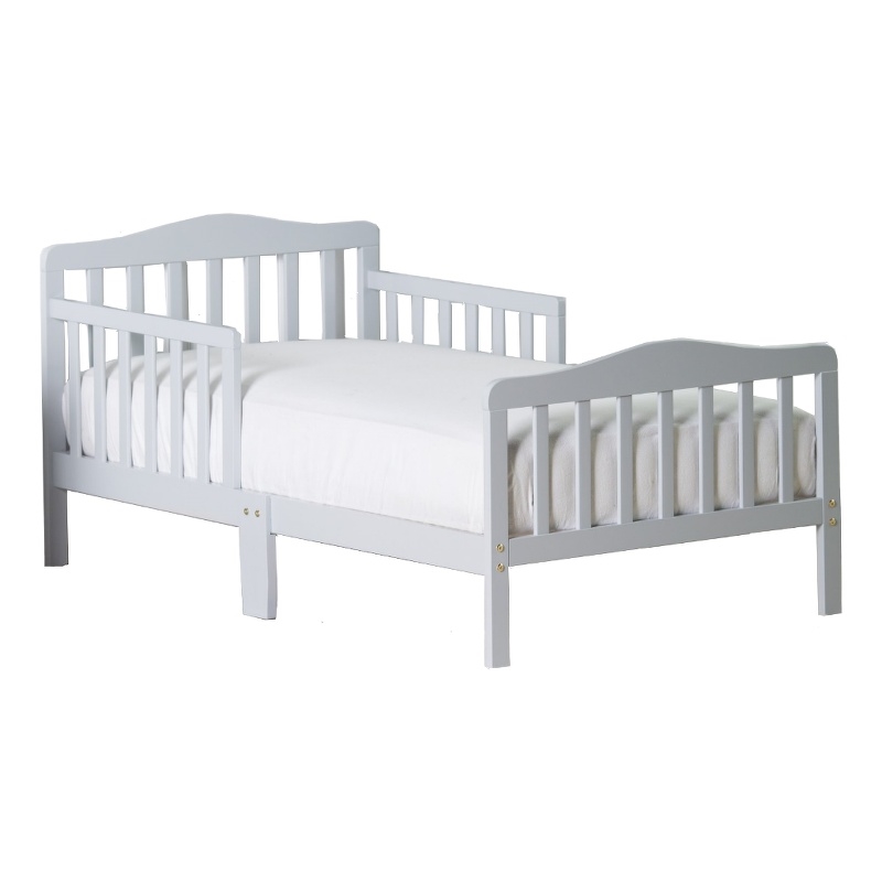 Orbelle Contemporary New Zealand Pine Solid Wood Toddler Bed in Gray
