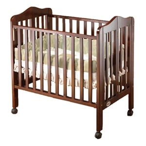 Orbelle Noa Three Level Modern Solid Wood Mini Portable Crib in Cherry