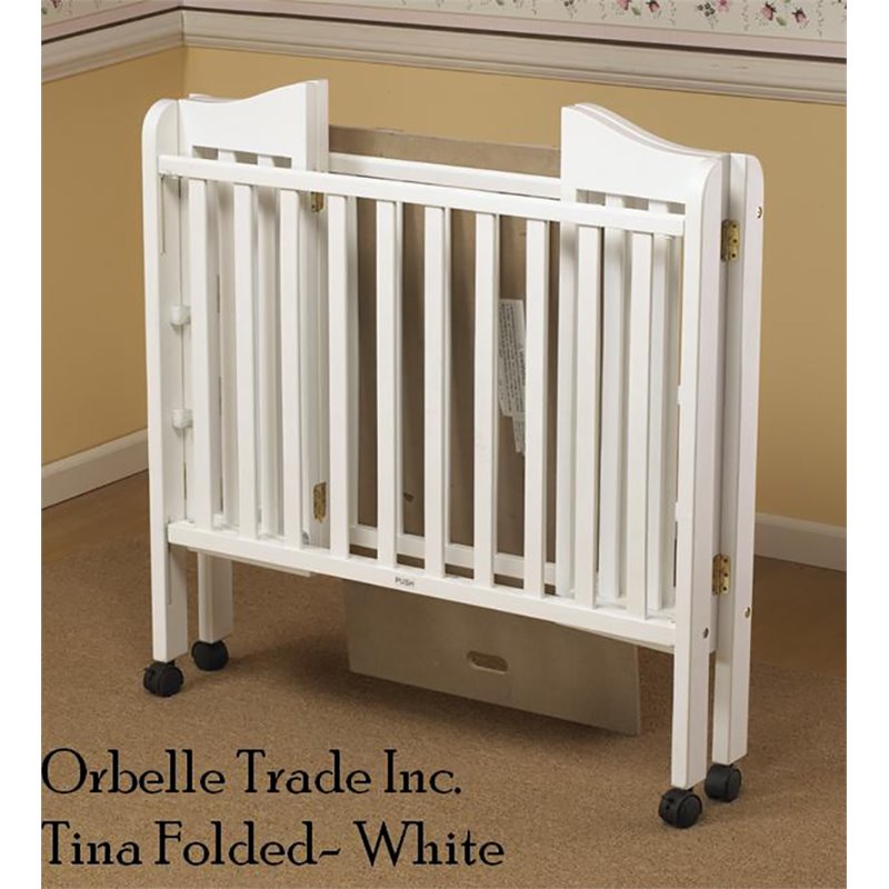 Orbelle Noa Three Level Modern Solid Wood Mini Portable Crib in White
