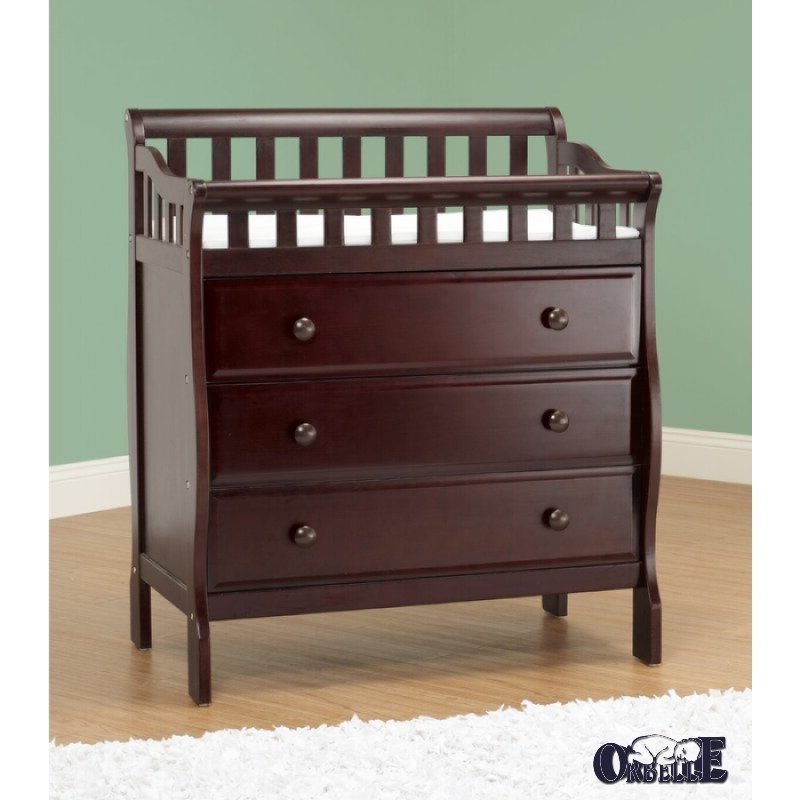 Orbelle Oneman Modern New Zealand Pine Solid Wood Changing Tables in Espresso
