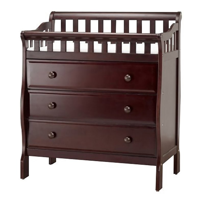 Orbelle Oneman Modern New Zealand Pine Solid Wood Changing Tables in Espresso