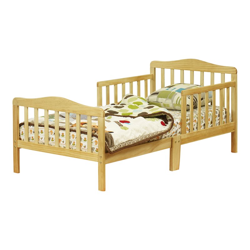 Orbelle Contemporary New Zealand Pine Solid Wood Toddler Bed in Natural