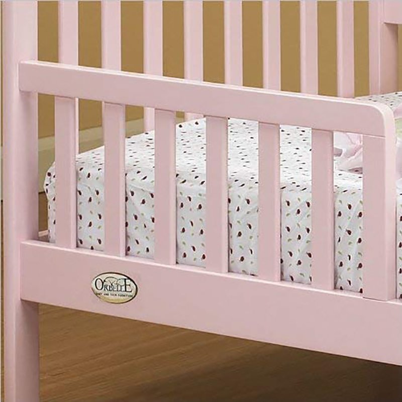 Orbelle Contemporary New Zealand Pine Solid Wood Toddler Bed in Pink