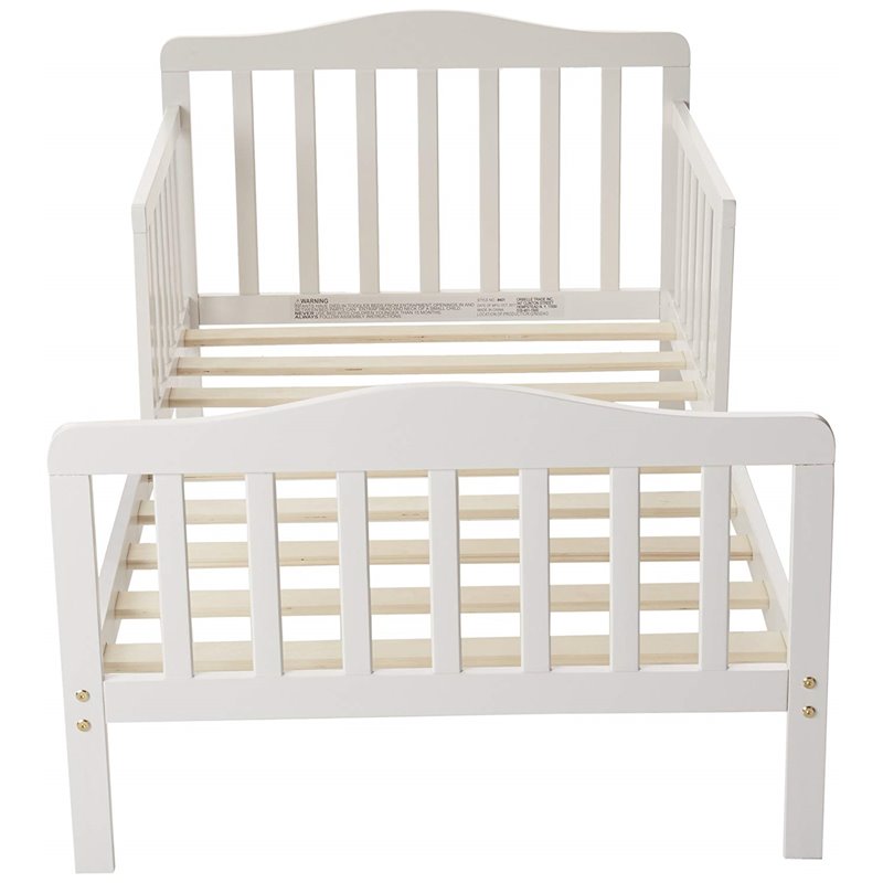 Orbelle Contemporary New Zealand Pine Solid Wood Toddler Bed in White