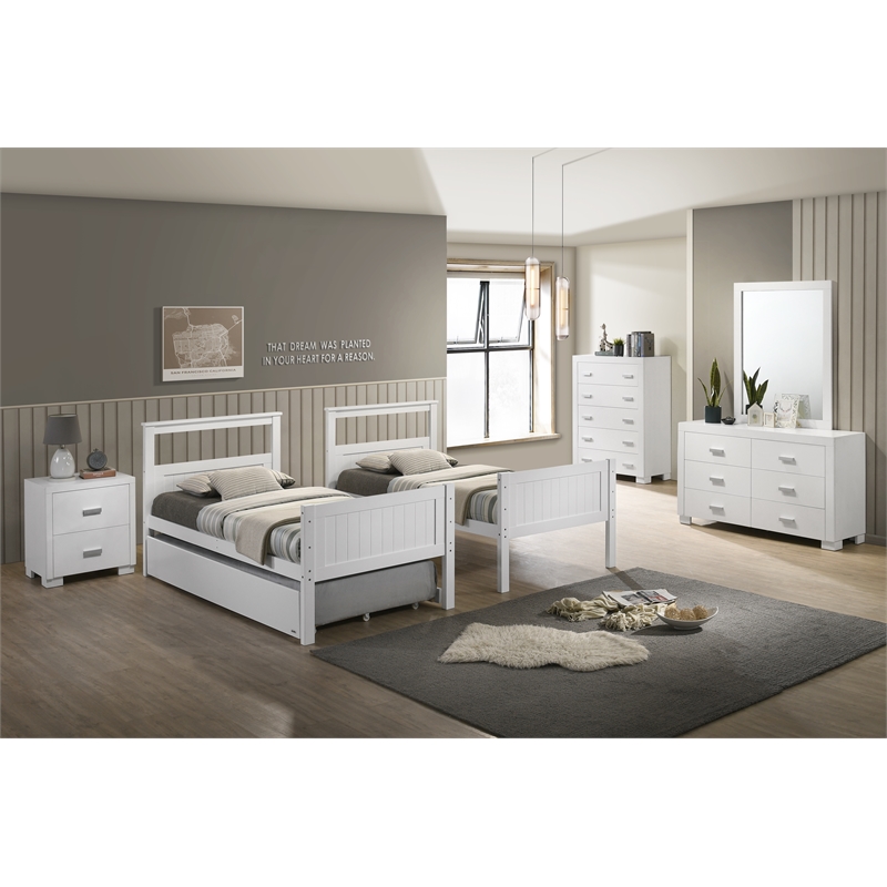Bunk Bed Twin over Twin - Model 7278 - White - Solid Wood