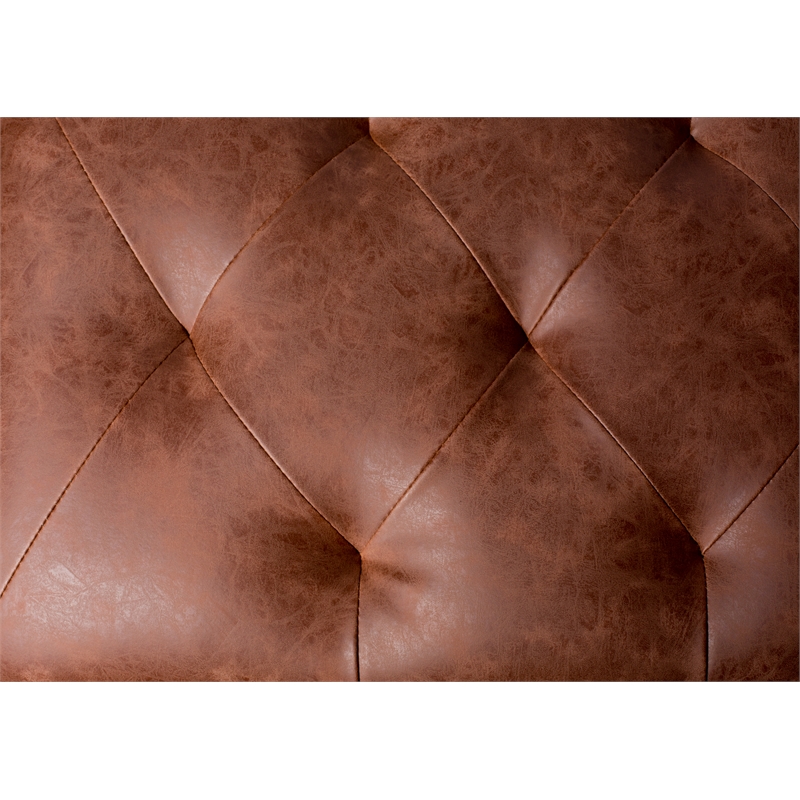 Brant House Aria Contemporary Faux Leather Bench in Antique Brown