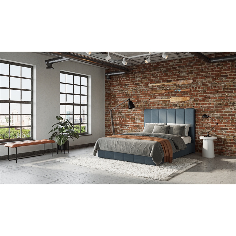 Brant House Aria Contemporary Faux Leather Bench in Antique Brown