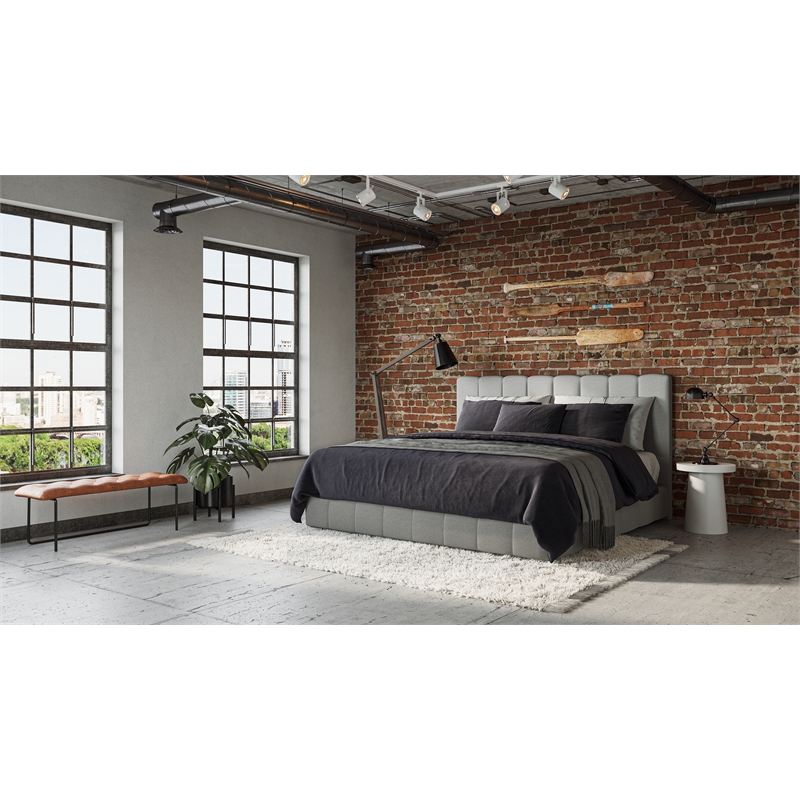 Brant House Aria Contemporary Faux Leather Bench in Antique Brown