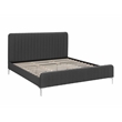 Brant House Heidi Fabric King Bed with Channel Tufted Headboard  in Dark Gray