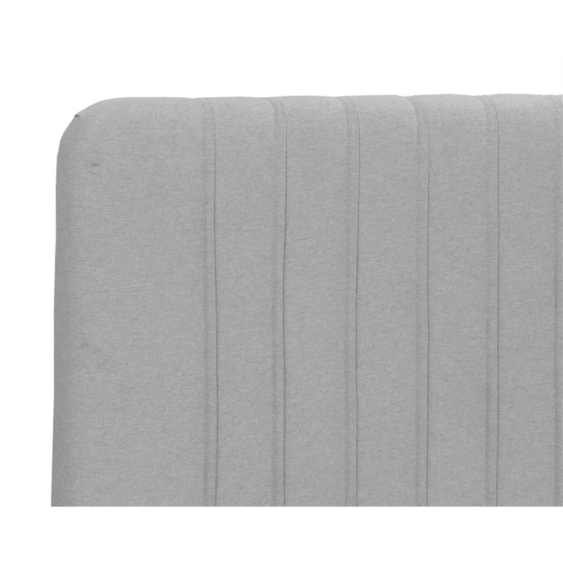 Brant House Heidi Fabric King Bed with Channel Tufted Headboard in Light Gray