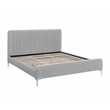 Brant House Heidi Fabric King Bed with Channel Tufted Headboard in Light Gray