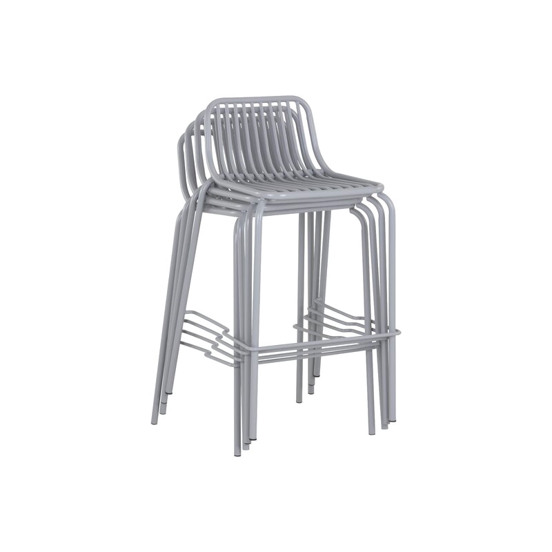Brant House - Cypress Outdoor Barstool - Silver (Set of 2)