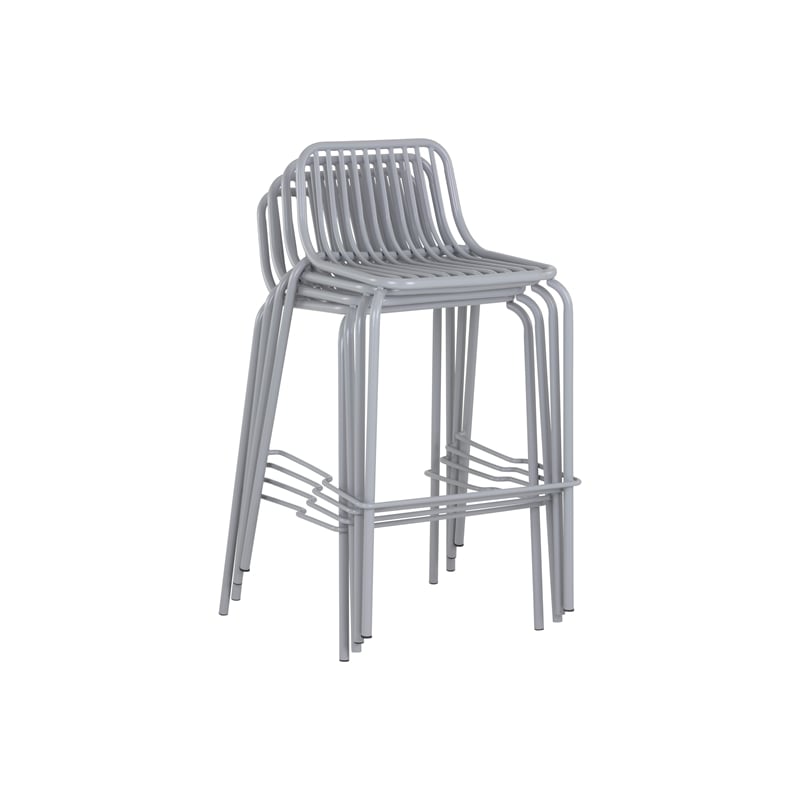 Brant House - Cypress Outdoor Counter Stool - Silver (Set of 2)