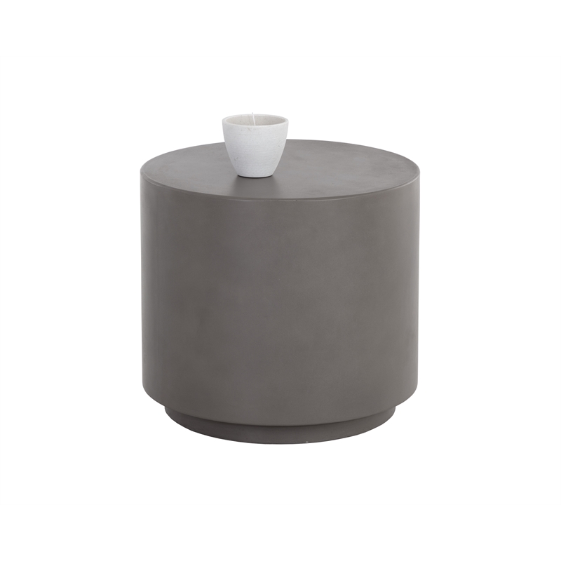 Brant House Blaine Round Contemporary Ceramic End Table in Dark Gray