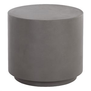 Brant House Blaine Round Contemporary Ceramic End Table in Dark Gray