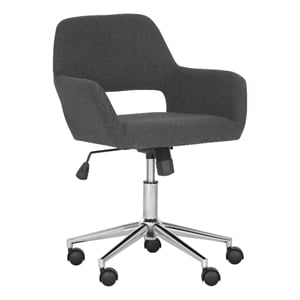 Brant House Alassio 34.25&quot Upholstered Polyester Fabric Office Chair in Gray