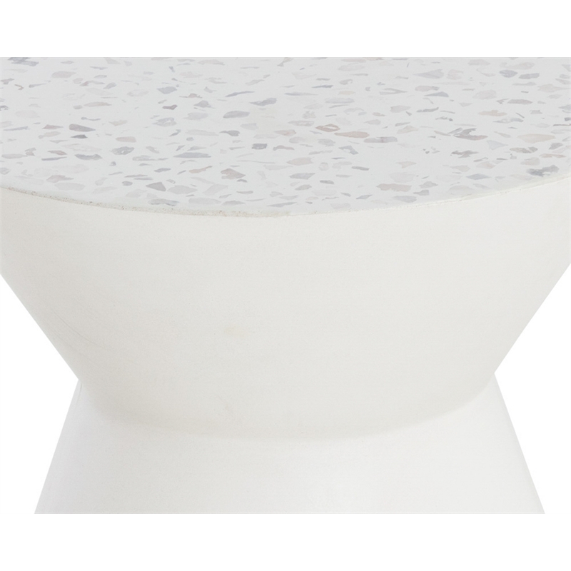 Brant House Astley Concrete End Table - Terrazzo White