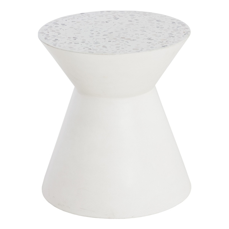 Brant House Astley Concrete End Table - Terrazzo White