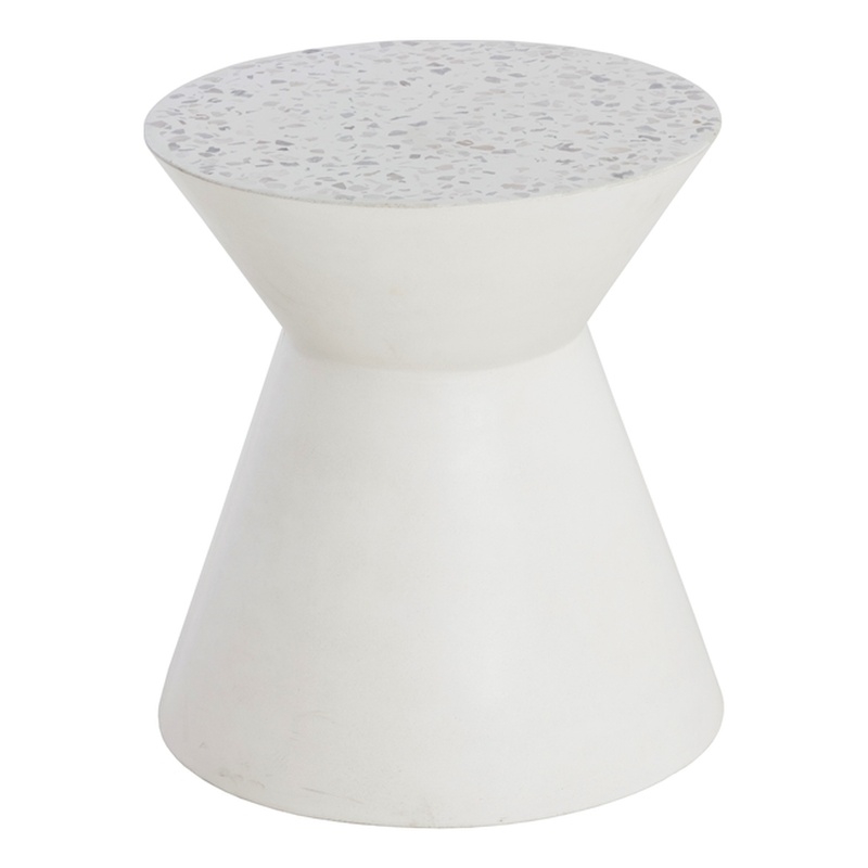Brant House Astley Concrete End Table - Terrazzo White