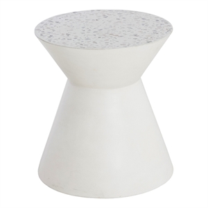 Brant House Astley Concrete End Table - Terrazzo White