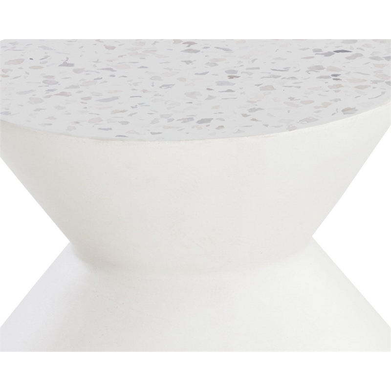 Brant House Union Concrete End Table - Terrazzo White