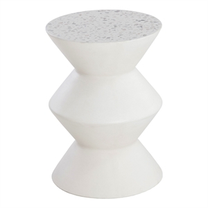 Brant House Union Concrete End Table - Terrazzo White