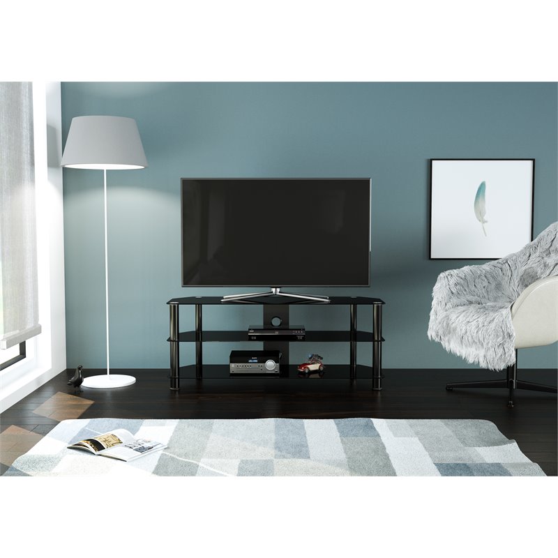AVF Transitional Steel and Glass TV Stand for 39
