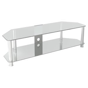 AVF Steel TV Stand with Cable Management for up to 65&quot TVs in Clear/Chrome