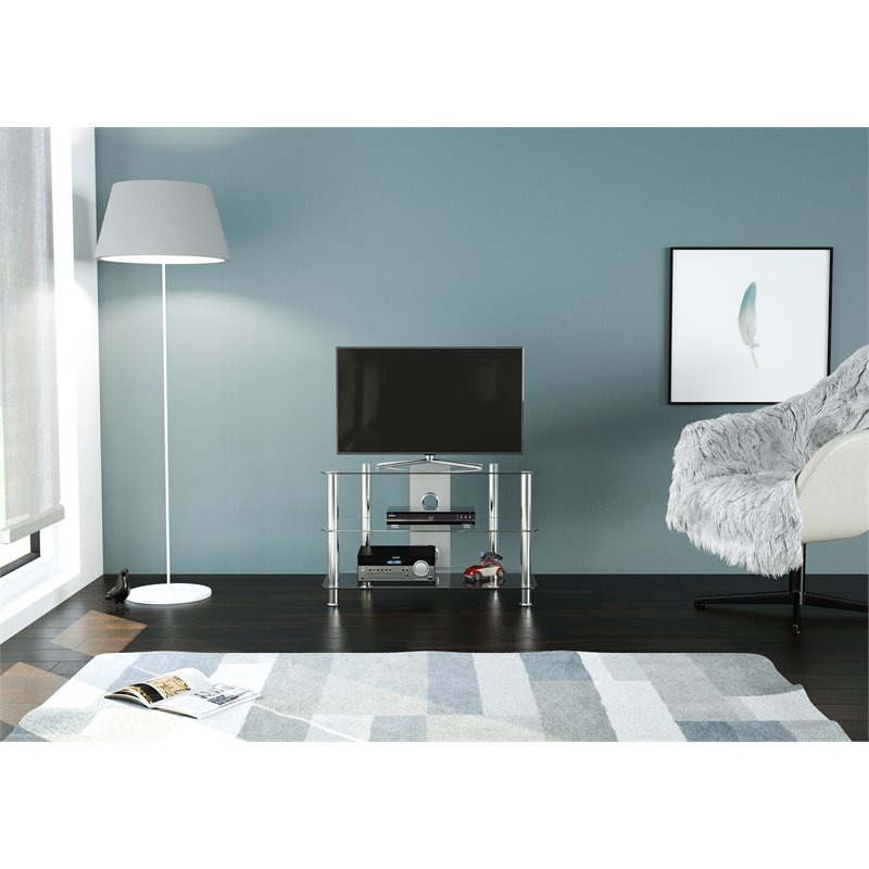 AVF Transitional Steel and Glass TV Stand for 10