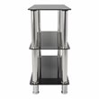 AVF Transitional Steel and Glass Wide 3-Tier Shelving Unit in Black/Chrome