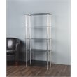 AVF Transitional Steel and Glass Tall 5-Tier Shelving Unit in Black/Chrome