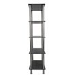 AVF Transitional Steel and Glass Tall 5-Tier Shelving Unit in Black/Chrome
