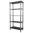 AVF Transitional Steel and Glass Tall 5-Tier Shelving Unit in Black/Chrome