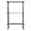 AVF Transitional Steel and Glass Small 3-Tier Shelving Unit in Black/Chrome