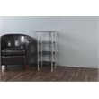 AVF Transitional Steel and Glass Small 4-Tier Shelving Unit in Black/Chrome