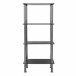 AVF Transitional Steel and Glass Small 4-Tier Shelving Unit in Black/Chrome