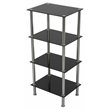 AVF Transitional Steel and Glass Small 4-Tier Shelving Unit in Black/Chrome