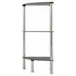 AVF Transitional Steel and Glass Corner 3-Tier Shelving Unit in Black/Chrome
