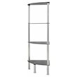 AVF Transitional Steel and Glass Corner 4-Tier Shelving Unit in Black/Chrome